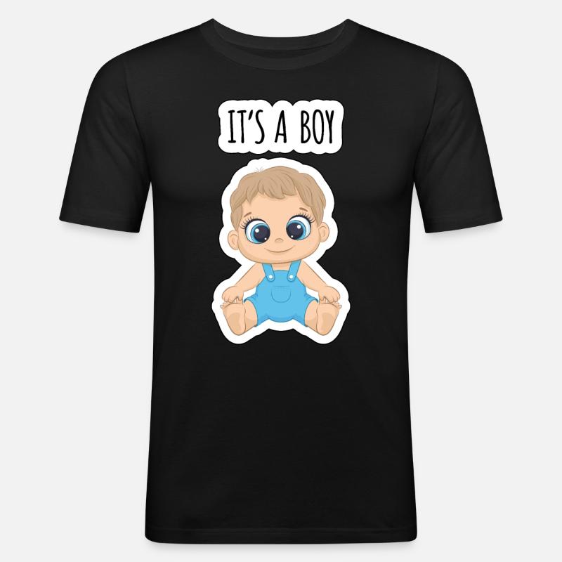 Es ist ein Junge - Männer Slim Fit T-Shirt - Schwarz