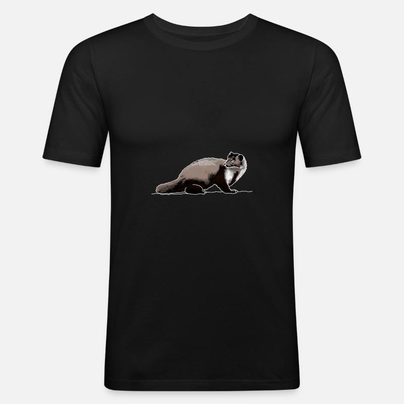 mår - Slim Fit T-skjorte for menn - svart