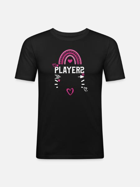 Player2 - Valentine's Day - Männer Slim Fit T-Shirt - Schwarz