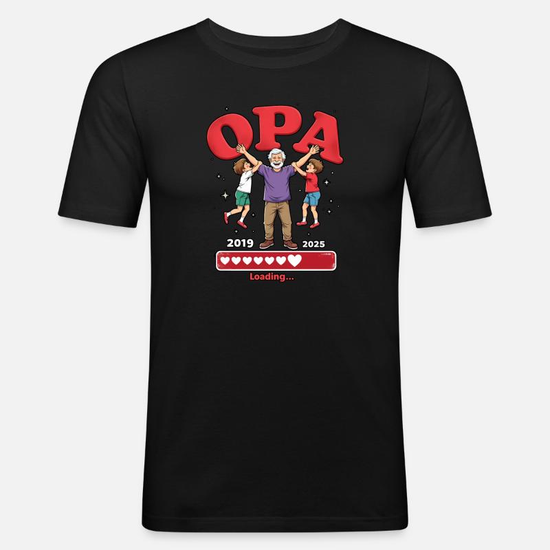 Opa Loading - 2019/2015 - Männer Slim Fit T-Shirt - Schwarz
