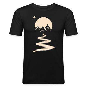 Mountain River - Men's Slim Fit T-Shirt - black - Front - Nik (191cm)