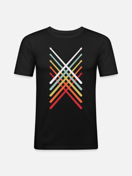 pilons - T-shirt près du corps Homme - noir