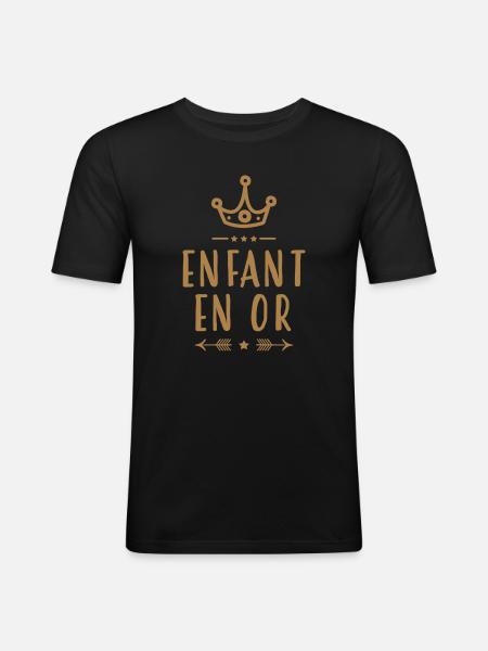adolescent / enfant / ado / adolescente - T-shirt près du corps Homme - noir