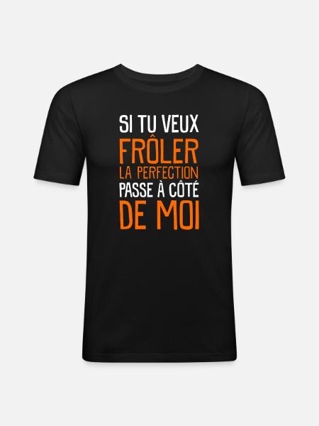 La Perfection - T-shirt près du corps Homme - noir