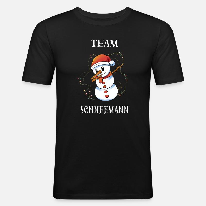 Team Schneemann - Männer Slim Fit T-Shirt - Schwarz