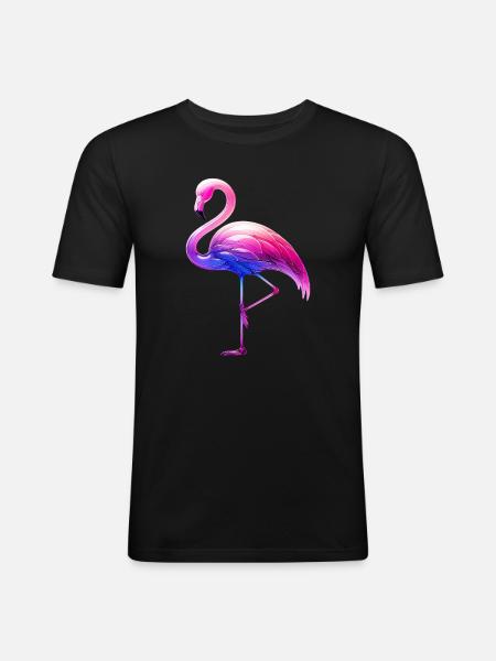 Flamant rose - T-shirt près du corps Homme - noir