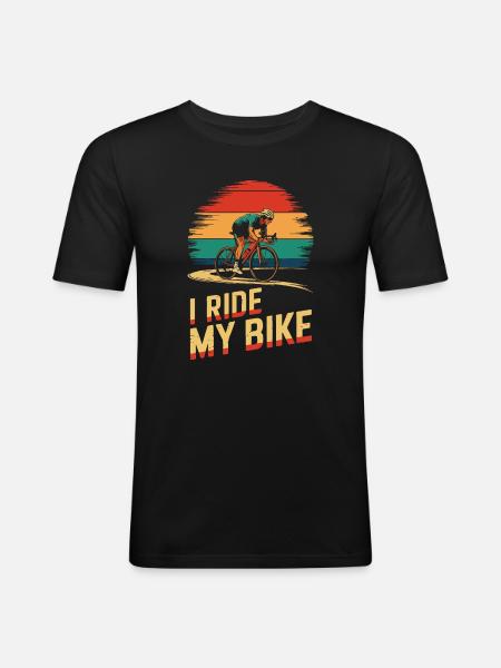 Sunset Cycling Enthusiast Tee - Men's Slim Fit T-Shirt - black
