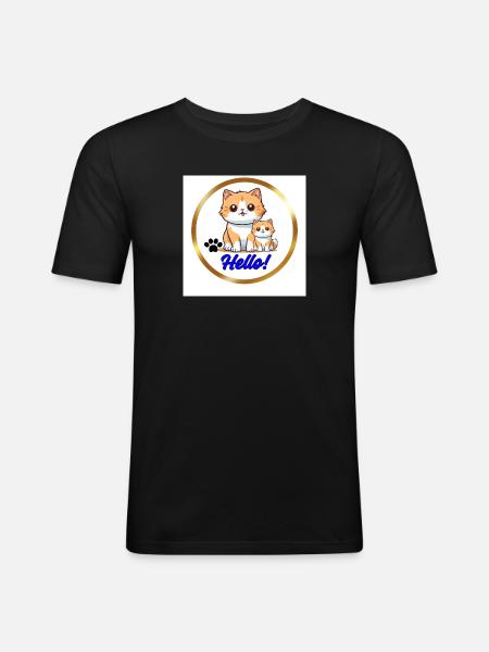 Hello - Men's Slim Fit T-Shirt - black