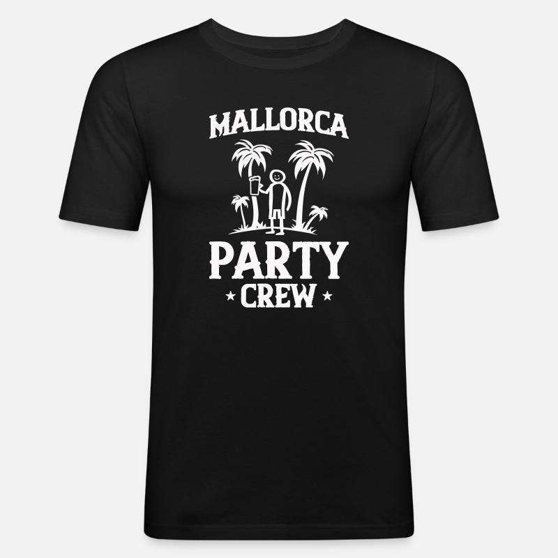 Mallorca Party Crew - Männer Slim Fit T-Shirt - Schwarz
