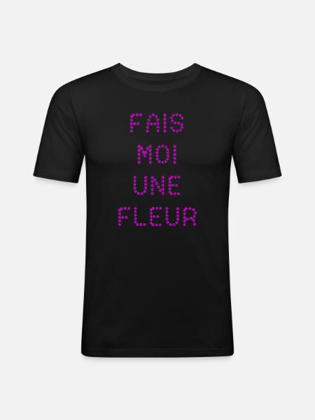 MAKE ME A FLOWER! - Men's Slim Fit T-Shirt - black
