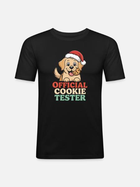 Christmas Dog Humor - Men's Slim Fit T-Shirt - black