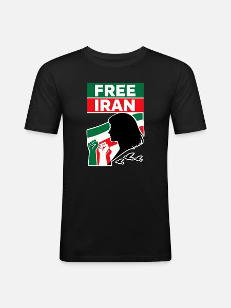 Iran libre - T-shirt près du corps Homme - noir