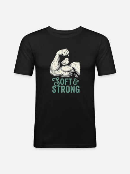 Strong and Soft - Men's Slim Fit T-Shirt - black
