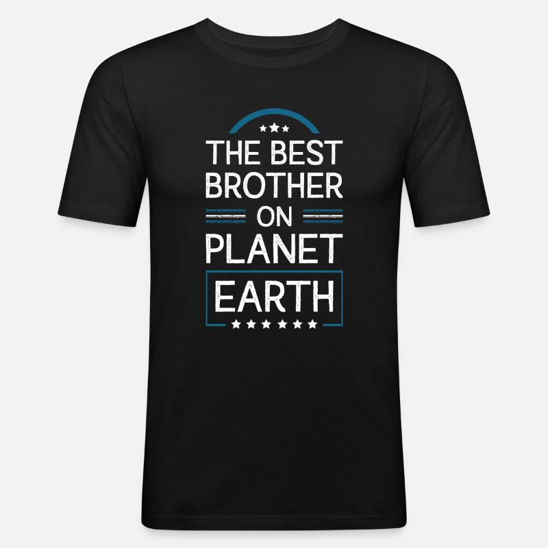 Bester Bruder Spruch - Männer Slim Fit T-Shirt - Schwarz