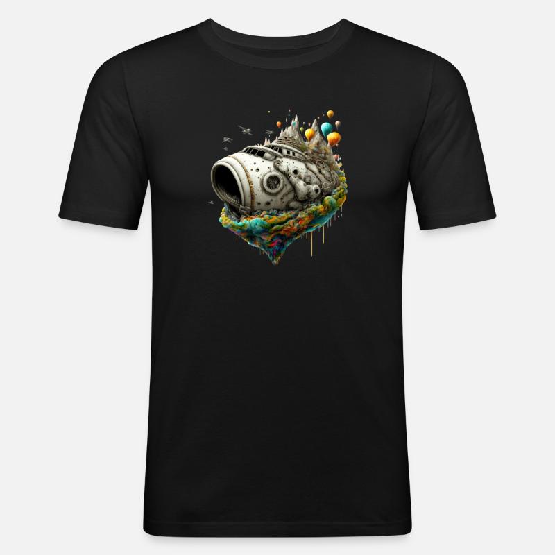 Micro World - Ship - Men's Slim Fit T-Shirt - black