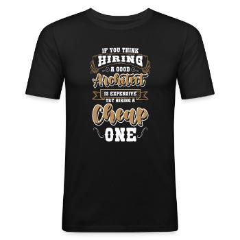 Architecture - T-shirt près du corps Homme - noir - Devant - Nik (191cm)
