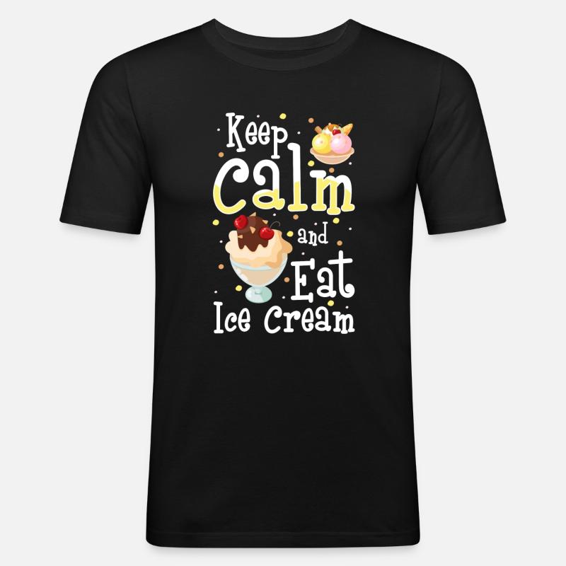 Eiscreme Eiskugel Süßigkeiten Softeis - Männer Slim Fit T-Shirt - Schwarz
