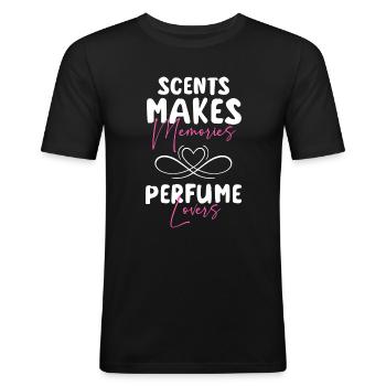 Parfum Parfumerie Flacon de parfum - T-shirt près du corps Homme - noir - Devant - Nik (191cm)