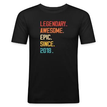 Epic & Legendary Born 2018: 6th Anniversary - Men's Slim Fit T-Shirt - black - Front - Nik (191cm)