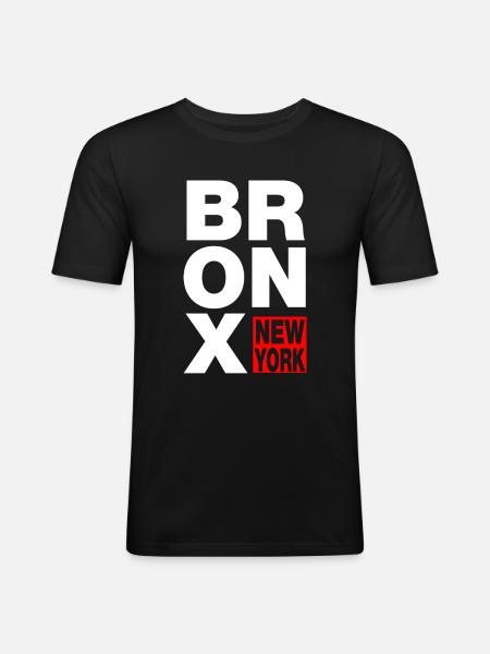 bronx new york - Männer Slim Fit T-Shirt - Schwarz
