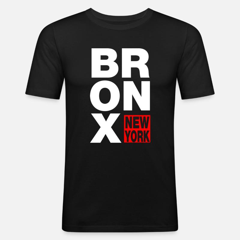 bronx new york - Männer Slim Fit T-Shirt - Schwarz