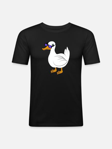 Duck sunglasses cool - Men's Slim Fit T-Shirt - black
