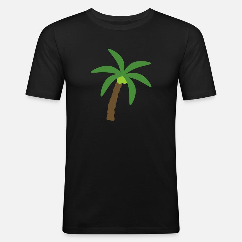 Kokospalme - Männer Slim Fit T-Shirt - Schwarz