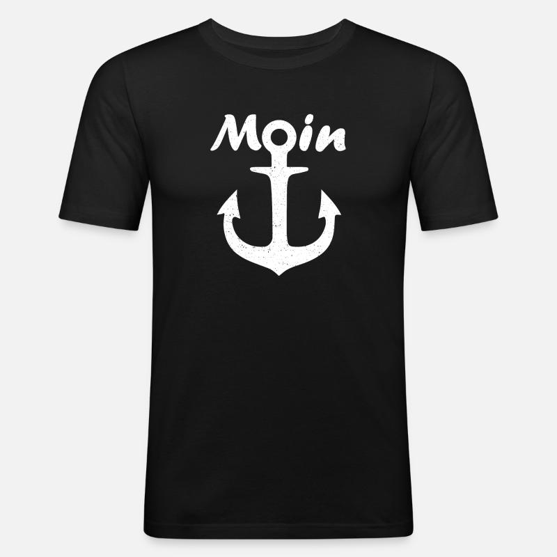 Moin - Männer Slim Fit T-Shirt - Schwarz