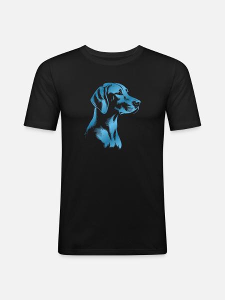 Magyar Vizsla Drawing Head Blue - Men's Slim Fit T-Shirt - black