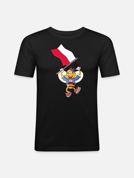 Poland Bee - Men's Slim Fit T-Shirt - black