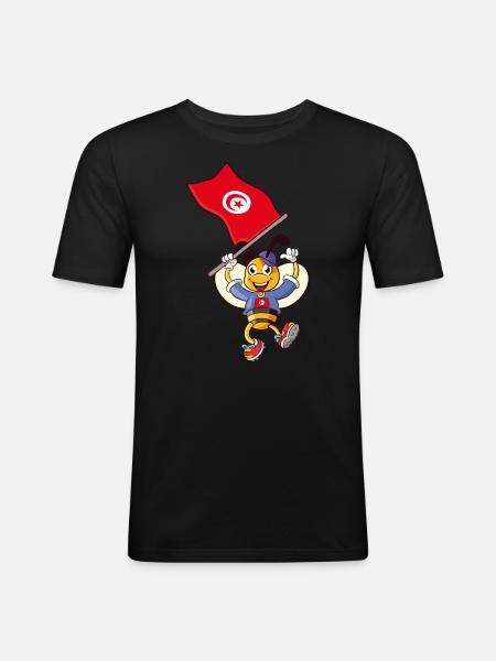 Tunisia Bee - Men's Slim Fit T-Shirt - black