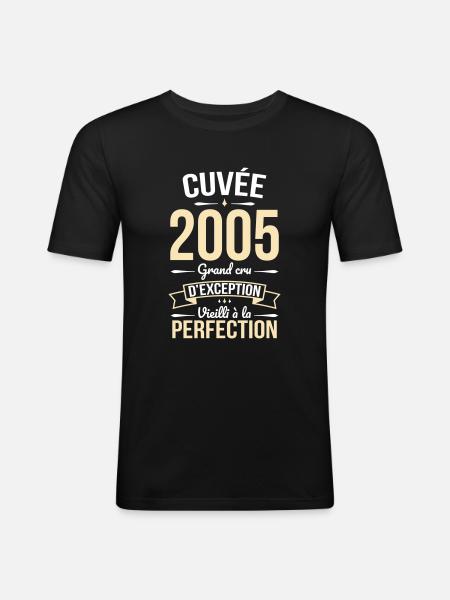 20th Anniversary - 2005 - Humour Gift - Men's Slim Fit T-Shirt - black