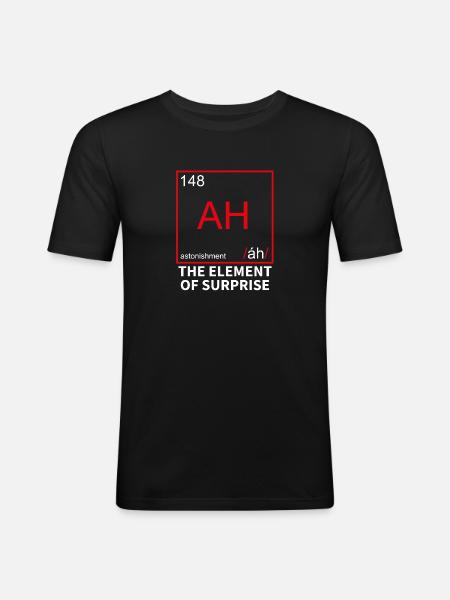 Chemisch element voor verrassing - verrassing - Mannen slim fit T-shirt - zwart