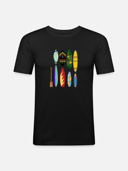 Surfing paddle board - Men's Slim Fit T-Shirt - black
