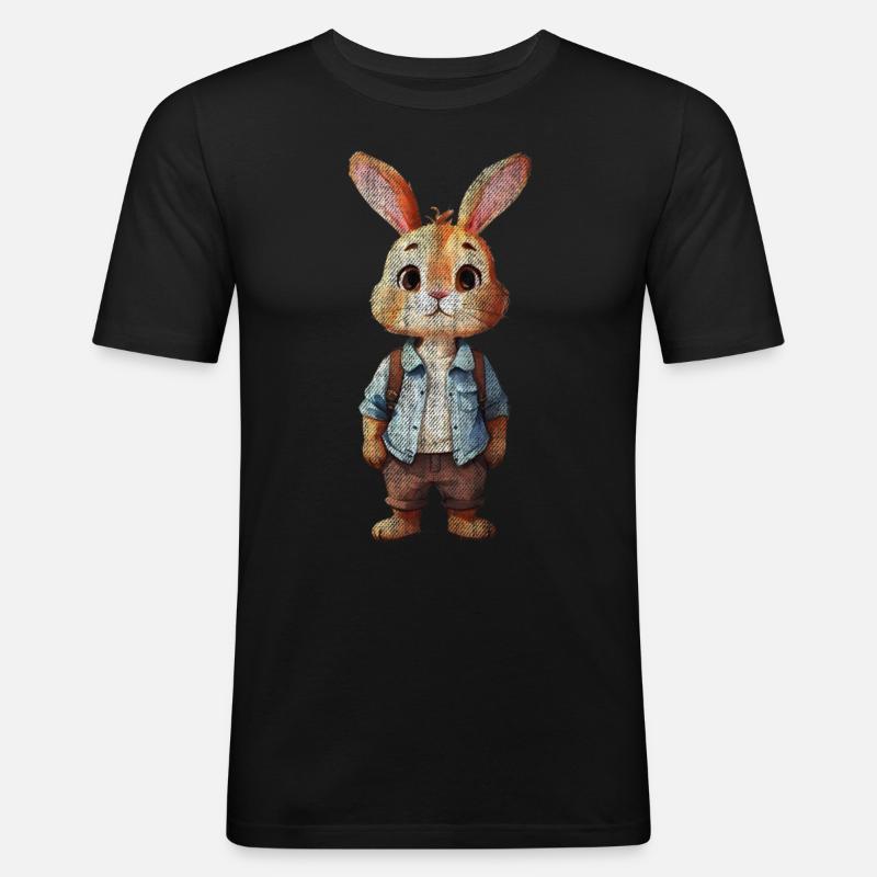 Cute Bunny Easter Bunny - Men's Slim Fit T-Shirt - black