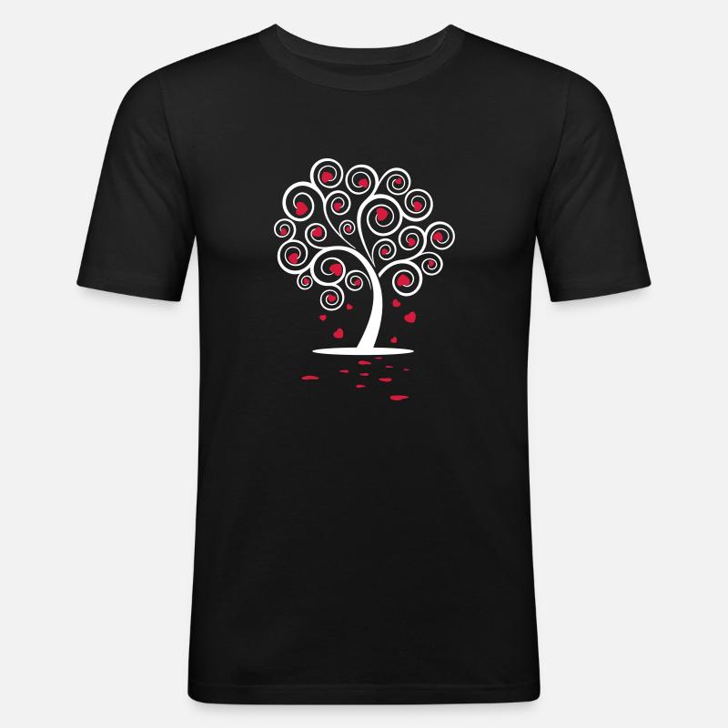 Love Tree - Männer Slim Fit T-Shirt - Schwarz