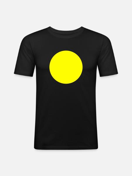 cercle jaune - T-shirt près du corps Homme - noir