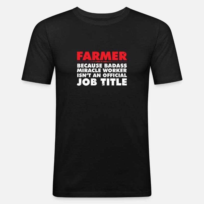 FARMER - Männer Slim Fit T-Shirt - Schwarz