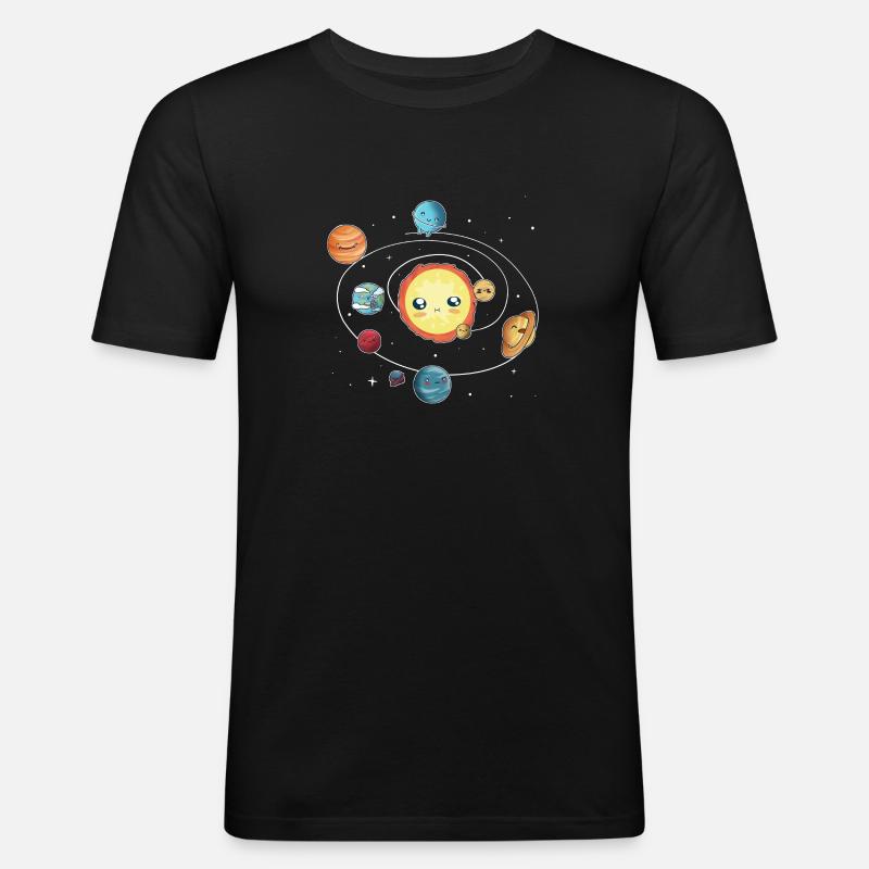 das Sonnensystem - Männer Slim Fit T-Shirt - Schwarz