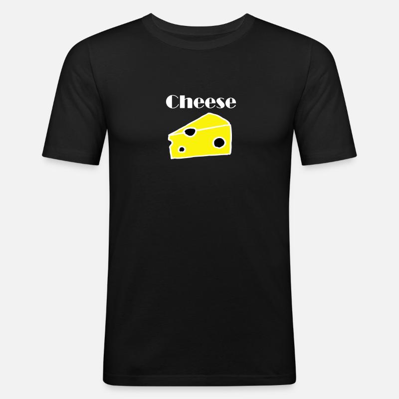 Cheese Käse - Männer Slim Fit T-Shirt - Schwarz