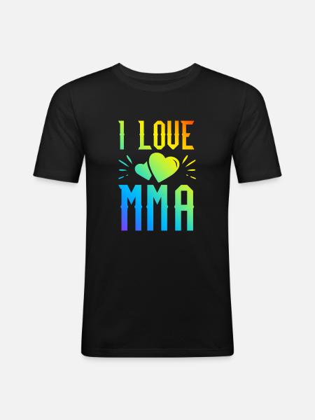 Ich liebe Mma - Männer Slim Fit T-Shirt - Schwarz