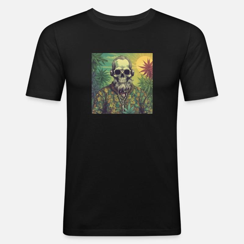 Growpowers2 - Männer Slim Fit T-Shirt - Schwarz