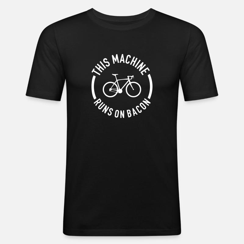 This Machine Runs On Bacon - Men's Slim Fit T-Shirt - black