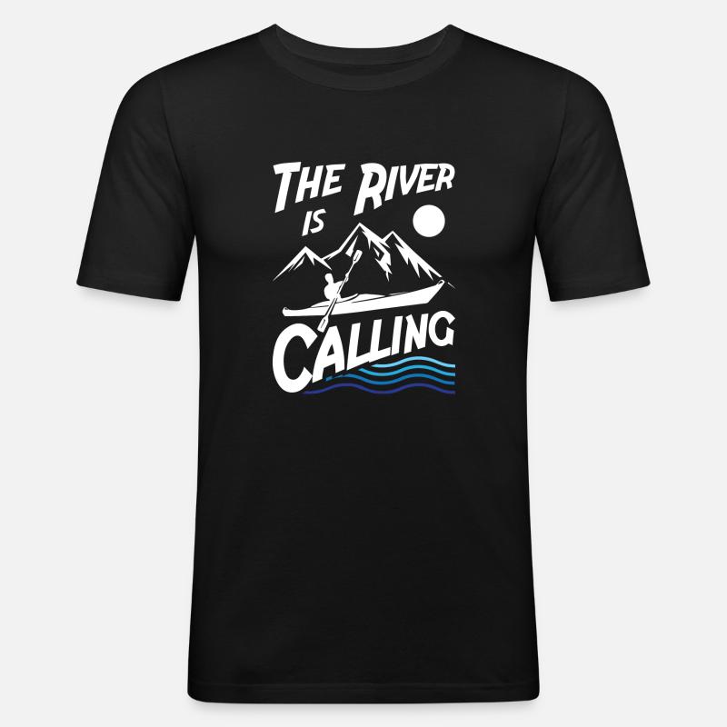The River is Calling - Men's Slim Fit T-Shirt - black