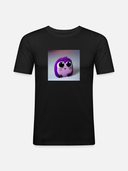 Süßes Knuddel GLUBSCHI - Männer Slim Fit T-Shirt - Schwarz
