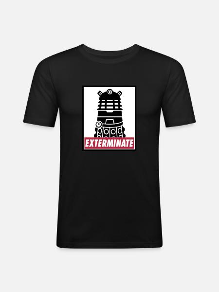 Exterminate - T-shirt près du corps Homme - noir