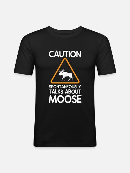Elch - Männer Slim Fit T-Shirt - Schwarz