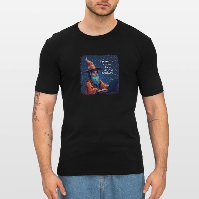 I'm Not a Coder I'm a Digital Wizard Programmer Men's Slim Fit T-Shirt