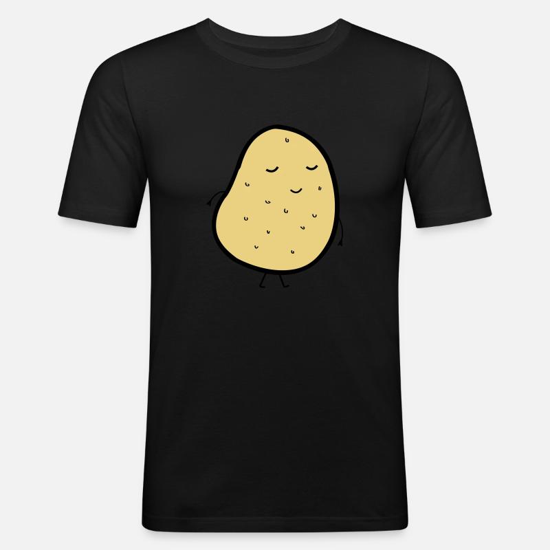 mr_potatoe - Männer Slim Fit T-Shirt - Schwarz