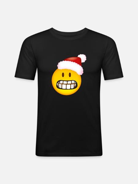 Smiley Glossy Desperate Christmas - T-shirt près du corps Homme - noir